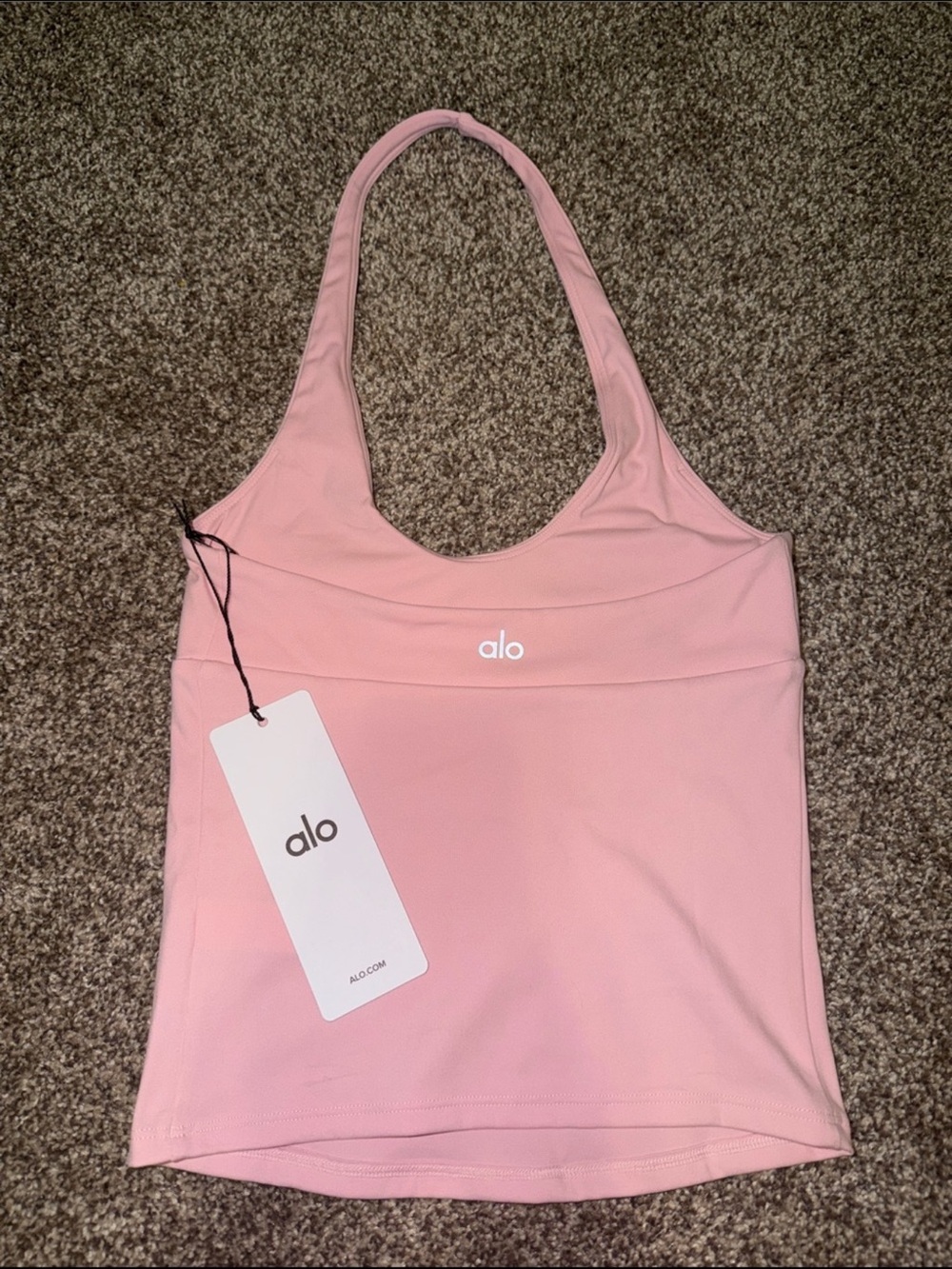 ALO SoftSculpt Precision Halter - Pink Marshmallow